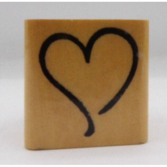 Stamp Wooden Heart Anita's Back Street Inc ©1989 1 3/8" x1 3/8" Made in China - Picture 1 of 4